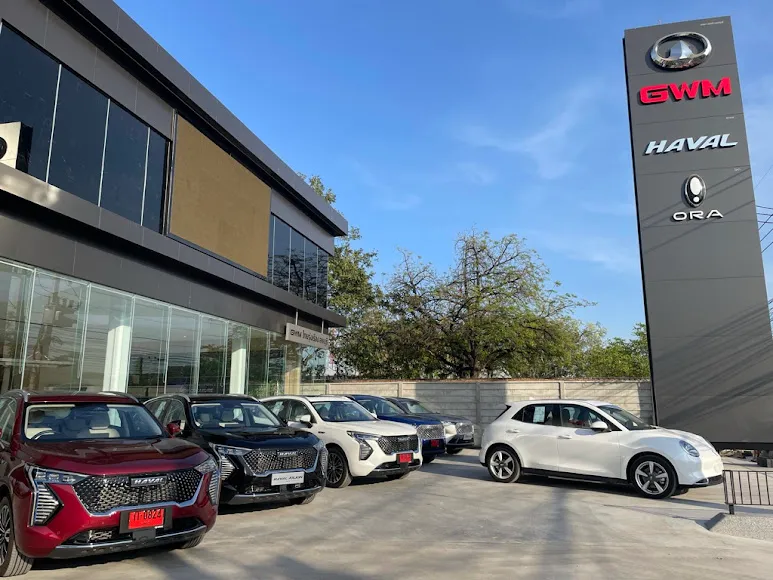 GWM Lopburi showroom — perimeter & brand tower